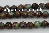 COP962 15.5 inches 8mm faceted round green opal gemstone beads