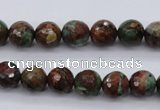 COP963 15.5 inches 10mm faceted round green opal gemstone beads