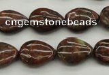 COP980 15.5 inches 13*18mm flat teardrop green opal gemstone beads