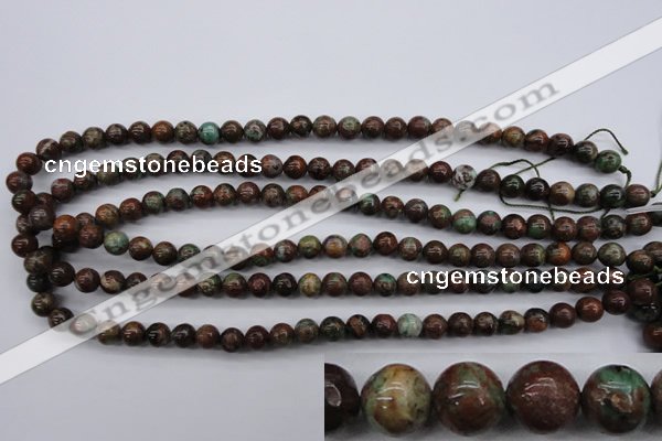 COP985 15.5 inches 6mm round green opal gemstone beads wholesale