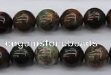 COP988 15.5 inches 12mm round green opal gemstone beads wholesale