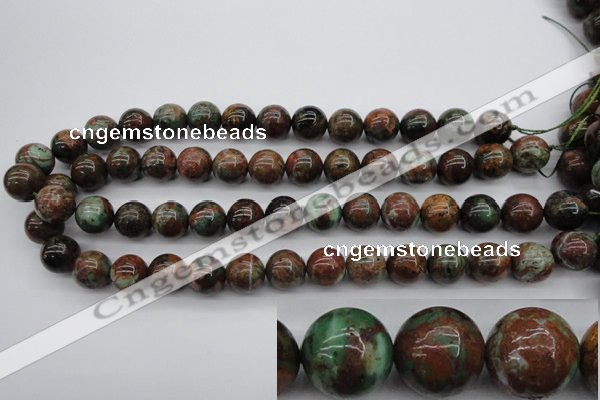 COP989 15.5 inches 14mm round green opal gemstone beads wholesale