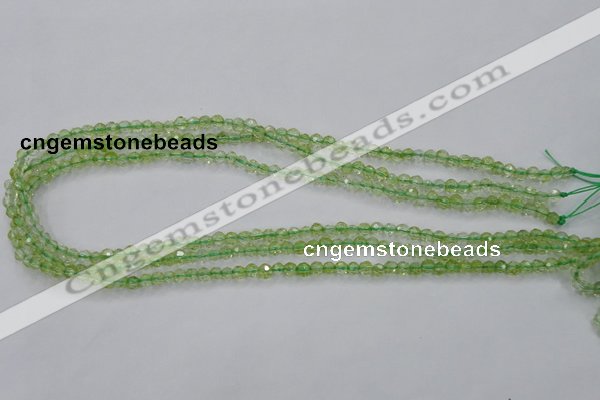 COQ10 16 inches 4mm faceted round dyed olive quartz beads wholesale