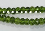 COQ100 15.5 inches 5*8mm faceted rondelle dyed olive quartz beads