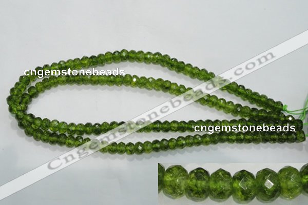 COQ100 15.5 inches 5*8mm faceted rondelle dyed olive quartz beads