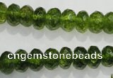 COQ101 15.5 inches 6*10mm faceted rondelle dyed olive quartz beads