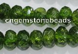 COQ102 15.5 inches 10*14mm faceted rondelle dyed olive quartz beads