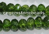 COQ102 15.5 inches 10*14mm faceted rondelle dyed olive quartz beads