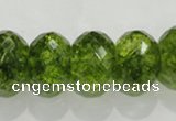 COQ104 15.5 inches 13*18mm faceted rondelle dyed olive quartz beads