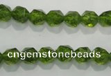 COQ116 15.5 inches 8mm faceted nuggets dyed olive quartz beads