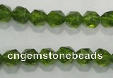 COQ116 15.5 inches 8mm faceted nuggets dyed olive quartz beads
