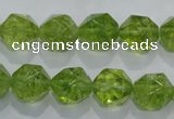 COQ117 15.5 inches 10mm faceted nuggets dyed olive quartz beads