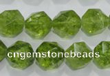 COQ118 15.5 inches 12mm faceted nuggets dyed olive quartz beads