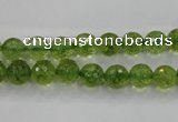 COQ12 16 inches 8mm faceted round dyed olive quartz beads wholesale