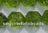 COQ121 15.5 inches 18mm faceted nuggets dyed olive quartz beads