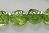 COQ125 15.5 inches 18mm nuggets dyed olive quartz beads