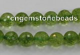 COQ16 16 inches 14mm faceted round dyed olive quartz beads wholesale