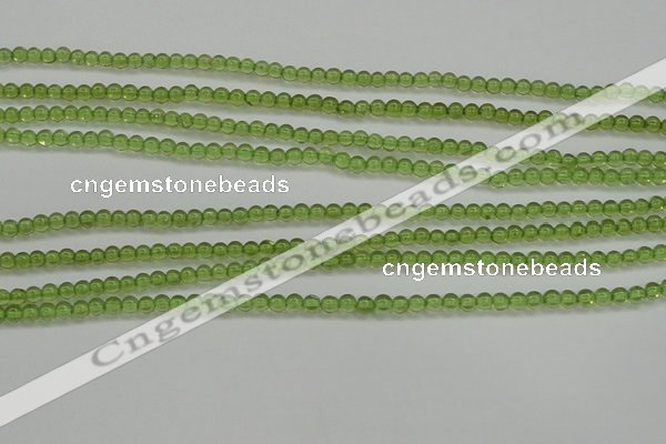 COQ201 15.5 inches 3mm - 4mm round natural olive quartz beads