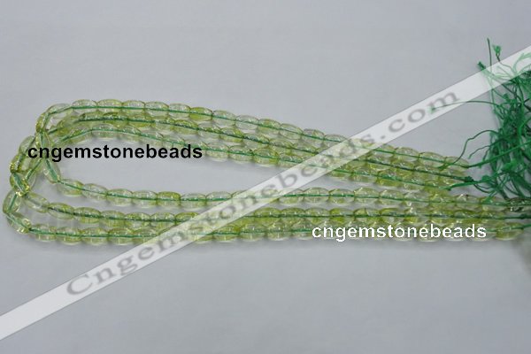 COQ21 16 inches 6*10mm rice dyed olive quartz beads wholesale