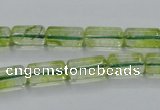 COQ22 16 inches 7*13mm column dyed olive quartz beads wholesale