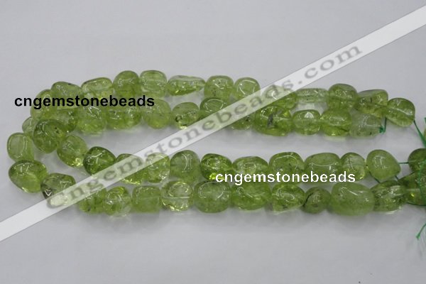 COQ23 16 inches 12*14mm nugget dyed olive quartz beads wholesale