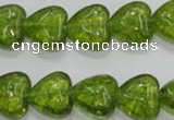 COQ33 15.5 inches 20*20mm heart dyed olive quartz beads wholesale