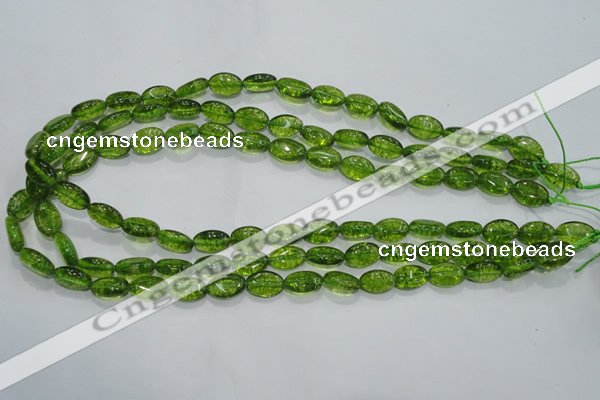 COQ35 15.5 inches 8*12mm oval dyed olive quartz beads wholesale