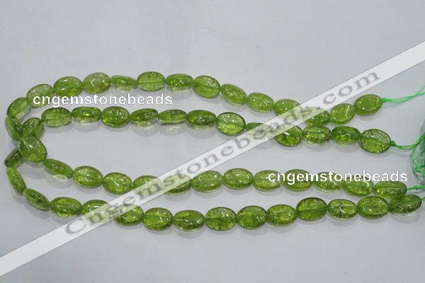 COQ36 15.5 inches 10*14mm oval dyed olive quartz beads wholesale