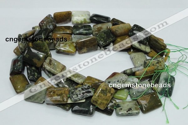 COS09 15.5 inches 18*25mm rectangle ocean stone beads wholesale