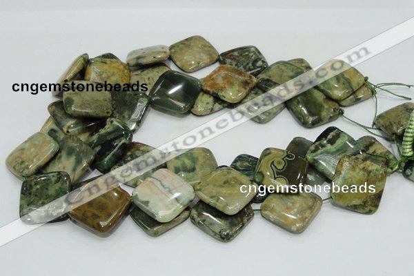 COS11 15.5 inches 25*25mm diamond ocean stone beads wholesale