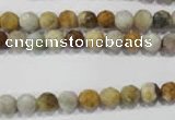 COS151 15.5 inches 6mm faceted round ocean stone beads wholesale