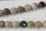 COS152 15.5 inches 8mm faceted round ocean stone beads wholesale