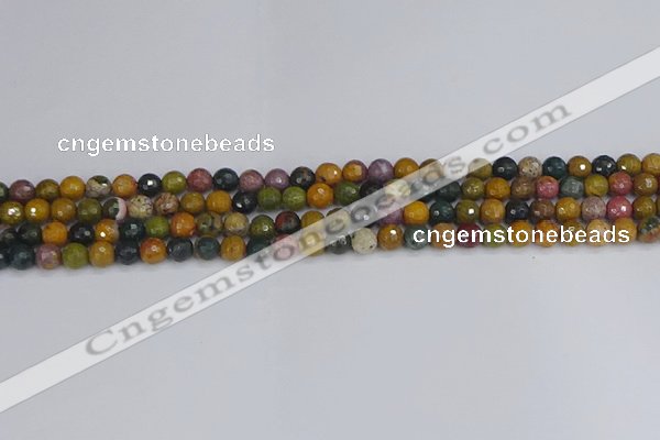 COS200 15.5 inches 4mm faceted round ocean jasper beads