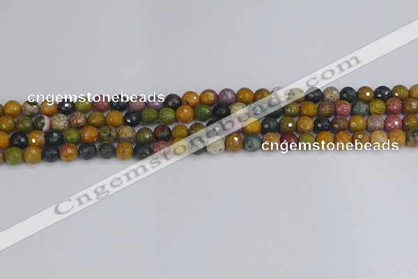 COS201 15.5 inches 6mm faceted round ocean jasper beads