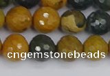 COS203 15.5 inches 10mm faceted round ocean jasper beads