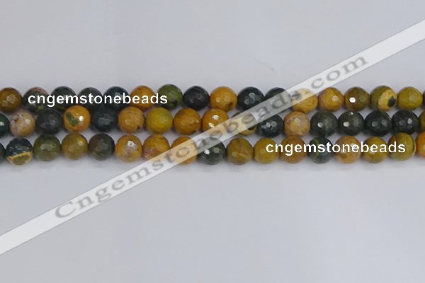 COS203 15.5 inches 10mm faceted round ocean jasper beads