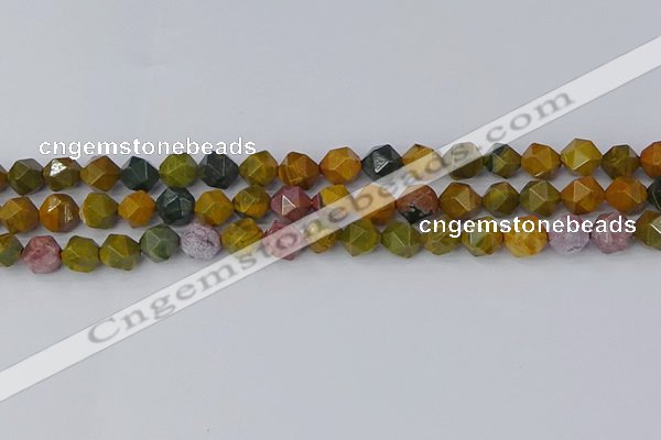 COS211 15.5 inches 8mm faceted nuggets ocean jasper beads