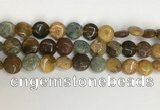 COS243 15.5 inches 10mm flat round ocean stone beads wholesale