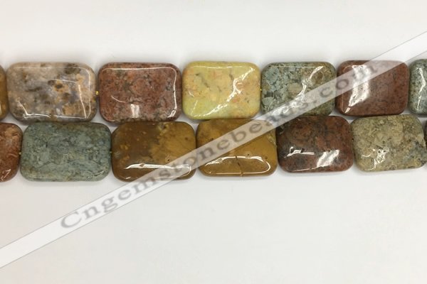 COS256 15.5 inches 22*30mm rectangle ocean stone beads wholesale