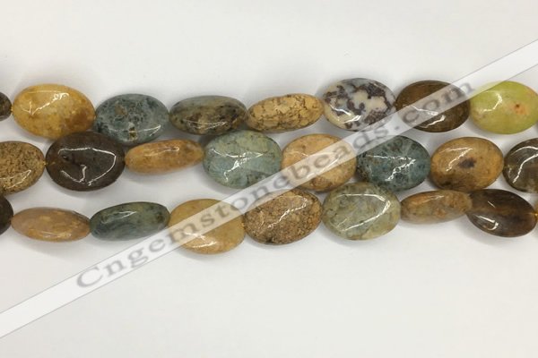 COS259 15.5 inches 12*16mm oval ocean stone beads wholesale