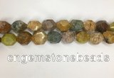 COS270 13*18mm - 15*20mm faceted nuggets ocean stone beads