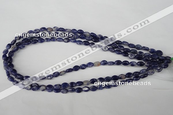 COV01 15.5 inches 6*8mm oval blue spot gemstone beads wholesale