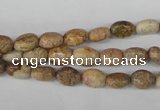 COV04 15.5 inches 6*8mm oval picture jasper beads wholesale