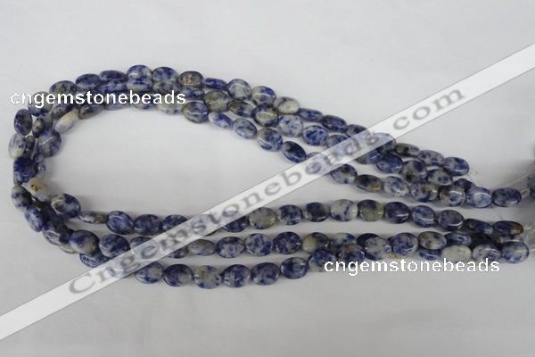 COV10 15.5 inches 8*10mm oval blue spot gemstone beads wholesale