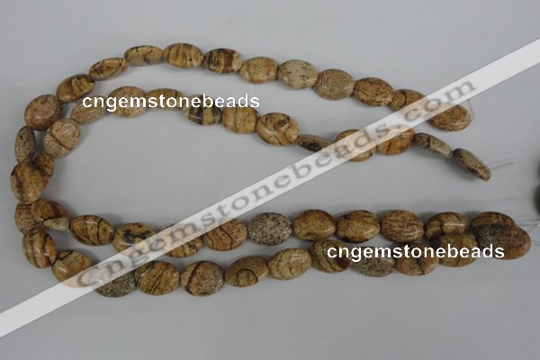 COV105 15.5 inches 12*16mm oval picture jasper beads wholesale