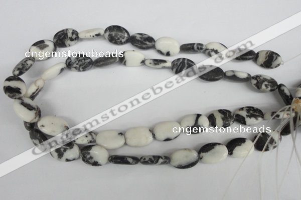 COV138 15.5 inches 13*18mm oval black & white jasper beads wholesale