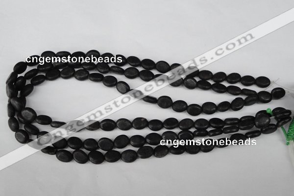 COV14 15.5 inches 8*10mm oval blackstone gemstone beads wholesale