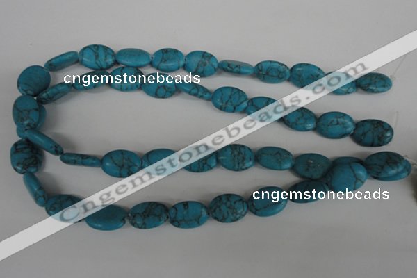 COV140 15.5 inches 12*17mm oval synthetic turquoise beads wholesale