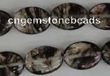 COV145 15.5 inches 13*18mm oval watermelon black beads wholesale