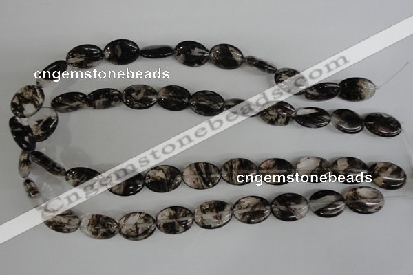 COV145 15.5 inches 13*18mm oval watermelon black beads wholesale